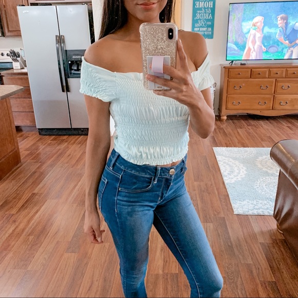 Forever 21 Tops - Forever 21 | Teal stretchy crop top size medium
